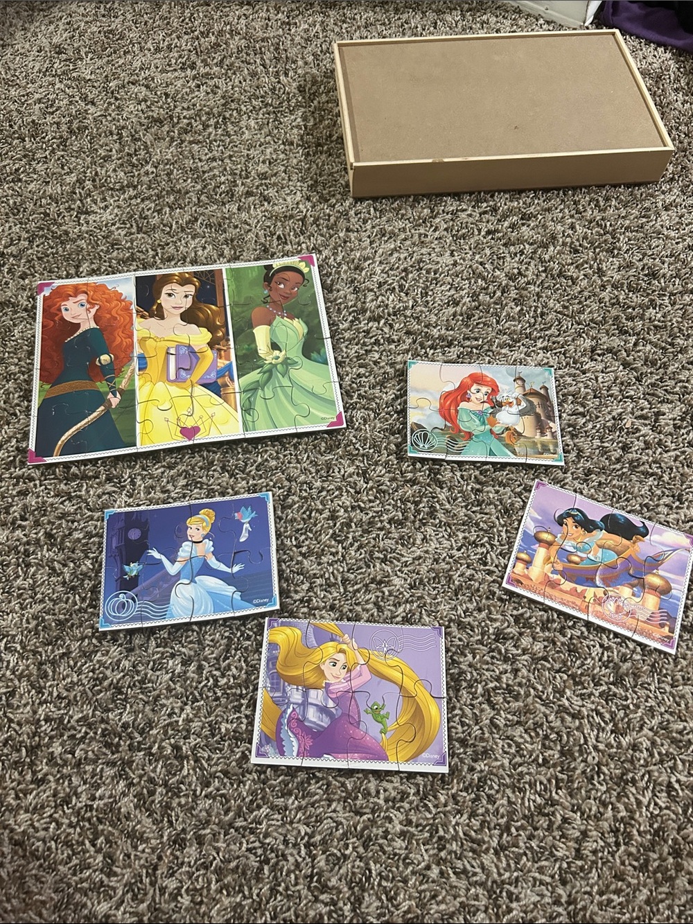 Disney Princess 5 Puzzle Pack with wooden case